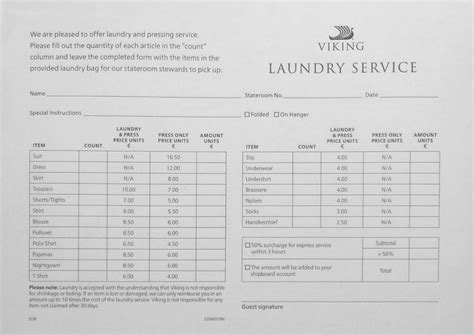 34 for <b>cruise</b> staff. . Viking river cruises laundry price list